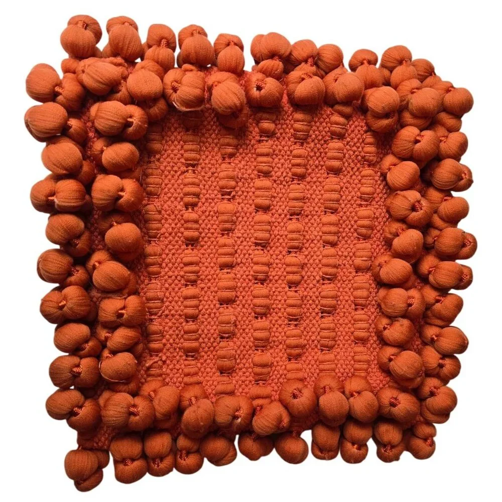 Handmade Decorative Throw Pillow Cover Pom-Pom Edges - 16